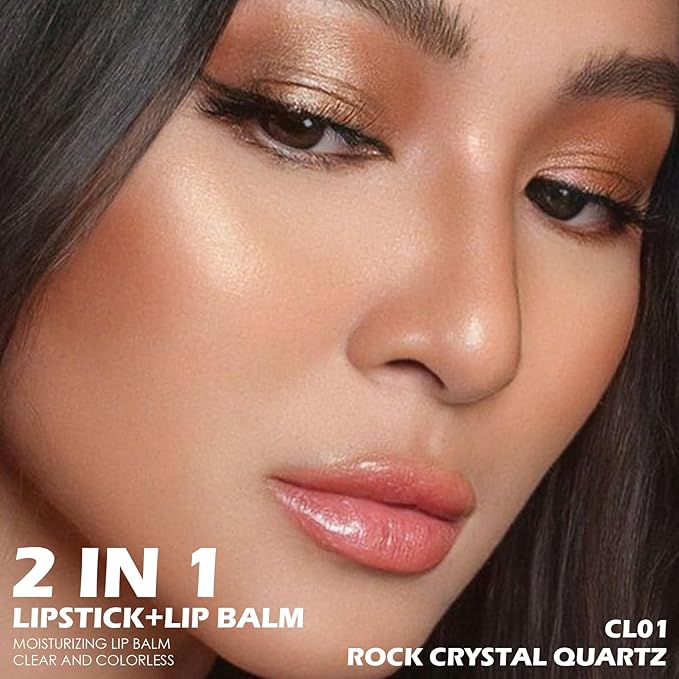 FOCALLURE Moisturizing Lipstick,Transparent Lip Balm,Hydrating Clear Lip Balm with Creamy Texture,Long Lasting Lip Stain,Rock Crystal Quartz