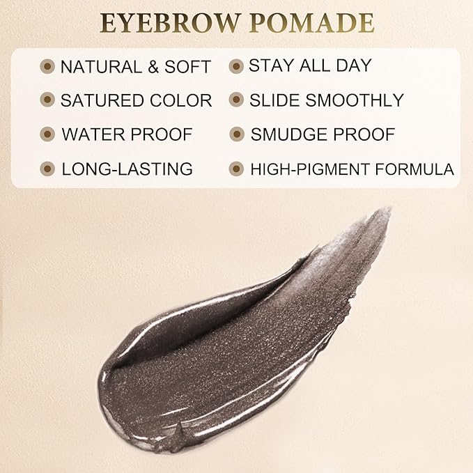 Eyebrow Pencil Makeup Kit, with Waterproof 2-IN-1 Microblading Eyebrow Pen, Eyebrow Pomade, Eyeliner and Dual-ended Eyebrow Brush, Brow Pencil Kit for Natural Eyebrows - Dark Coffee