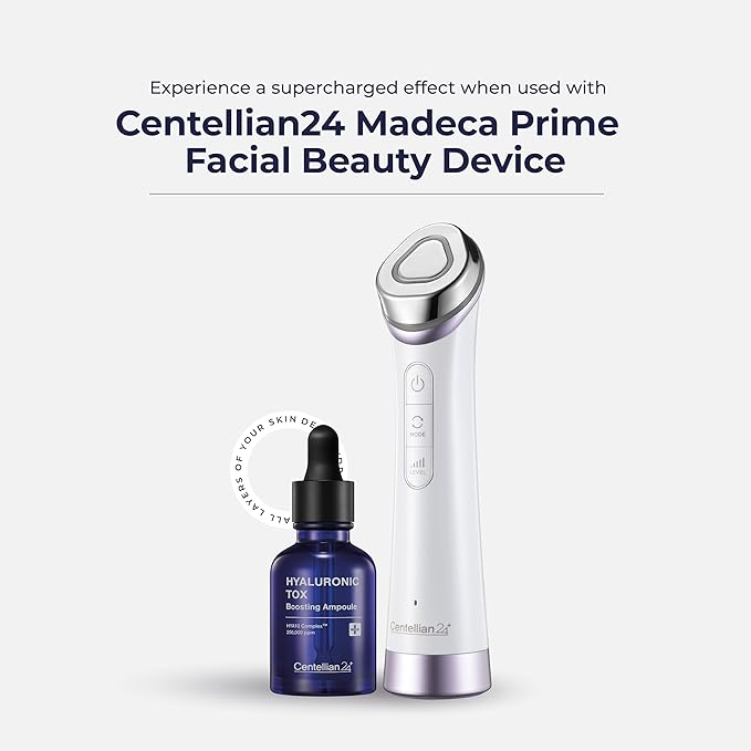 CENTELLIAN 24 Hyaluronic Tox Boosting Ampoule - Deep Moisturization & Hydration with Hyaluronic Acid 250,000 ppm & Panthenol (1.01 fl oz) by Dongkook Pharmaceutical