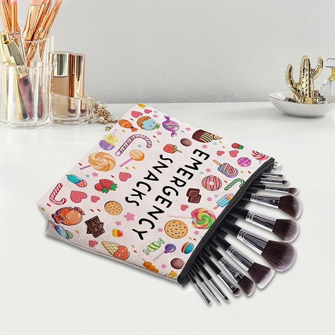 Snack Bags, Emergency Food Bag Packing Cubes for Women Trip Gifts Favors Travel Bag Essentials, Emergency Snacks Gifts for Her Makeup Cosmetic Bag Pouch Purse