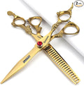 Hair Scissors 6/7/8/9-inch 440C High Hardness For Hairdressers Haircuts Cuttinging Scissors Professional Haircut (7 inch-2pc-A)