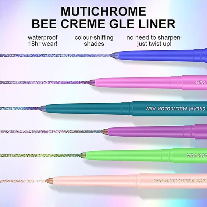 Purple Eyeliner Chameleon Eyeshadow Stick Eye liner Glitter Eyeliner Pen Colorful Cream Shimmer Eye shadow Waterproof Long Lasting Halloween Eye liner Pencil Party Stage Use # 05