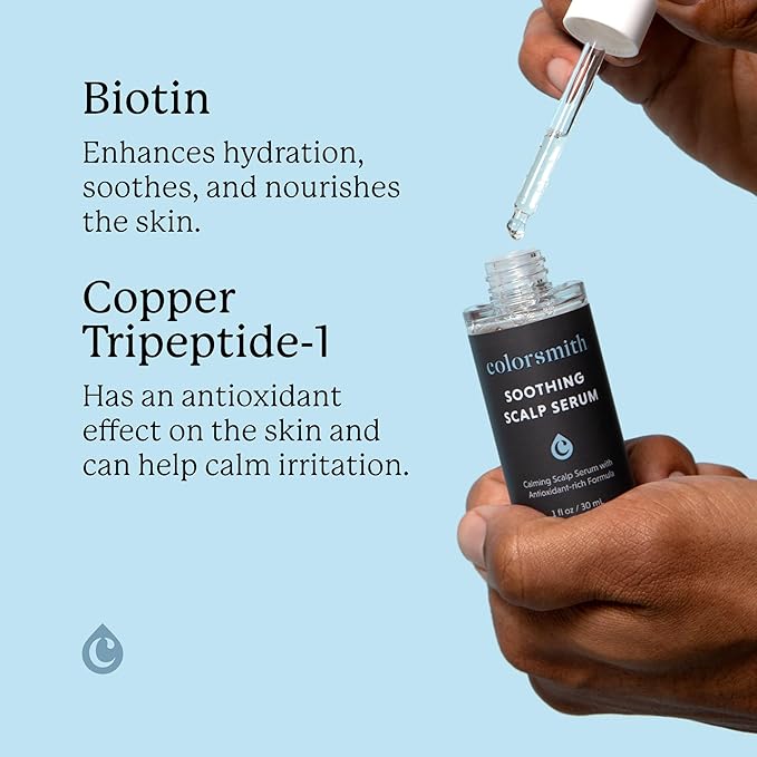 Soothing Scalp Serum, Biotin and Copper Tripeptide Formula, Antioxidant-Rich, 1 fl oz