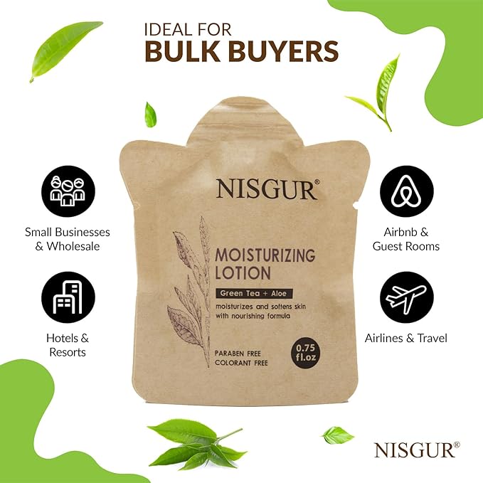 Travel Size Body Wash Bulk 0.75 oz 200 Pack Eco Hotel Bath Gel Kraft Paper Pouch Travel Shower Gel Aloe and Green Tea Extract Infused Hotel Supplies and Toiletries for Guest