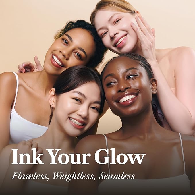 THE FACE SHOP Ink Lasting Liquid Foundation, Full Coverage, 72‑Hour Wear Semi‑Matte Finish, Makeup with Bakuchiol, W410 Walnut, 0.84 Fl. Oz.