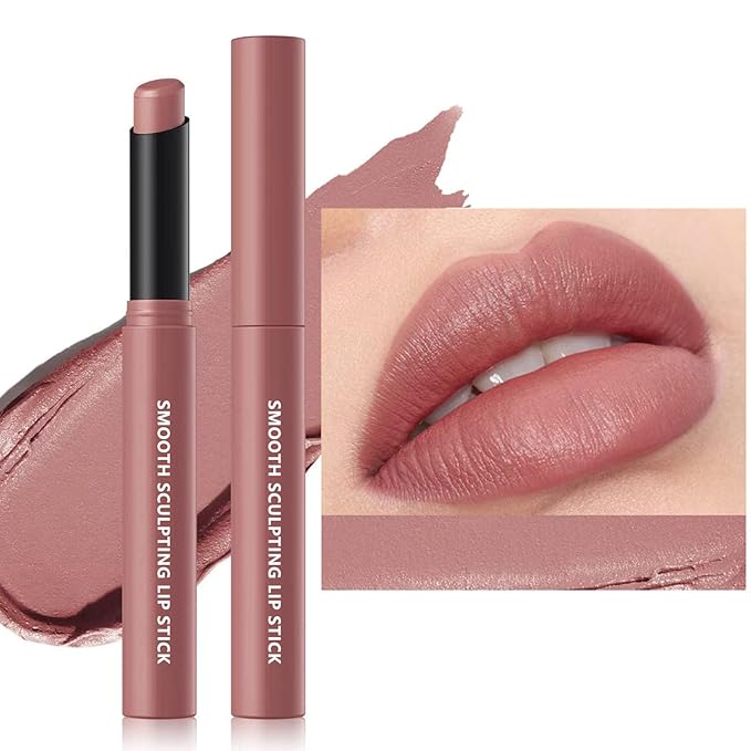 Matte Lipstick for Women Girls teen Lip Makeup Lipsticks Lip Liner Pencil Waterproof Long Lasting Hypoallergenic Highly Pigmented Quick Makeup Lightweight Portable Lip stick 4#