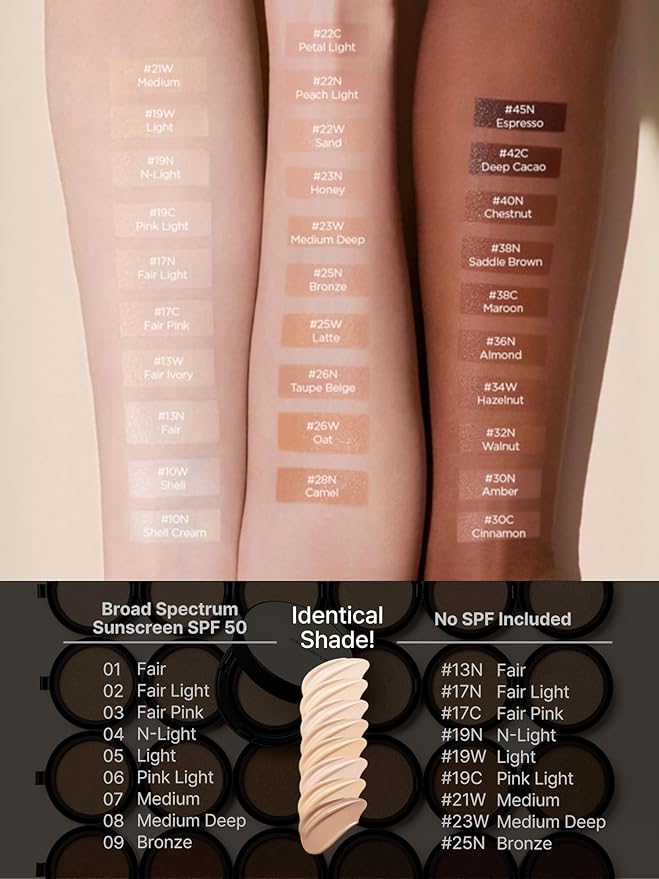 JUNG SAEM MOOL [ SPF ] Essential Skin Nuder Cushion (23 Medium Deep) | Refill Not Included (0.49 Fl Oz) | SPF50 Broad Spectrum | Natural Finish | Makeup Artist Brand