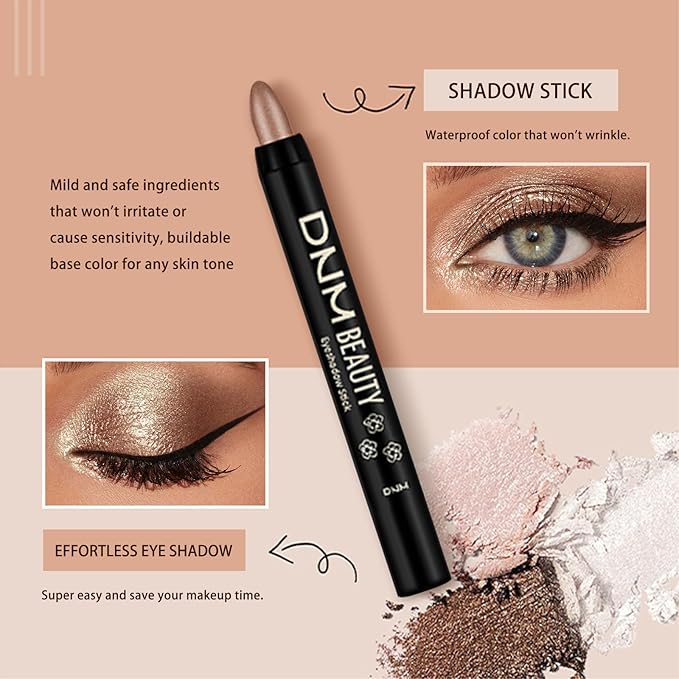 Colorful Shimmery Eye Shadow Stick Glittering Eye Shadow Sticks Set with Retractable and Waterproof Eyeshadow Pencil for Long-Lasting Makeup Eyeshadow (16 Pcs)