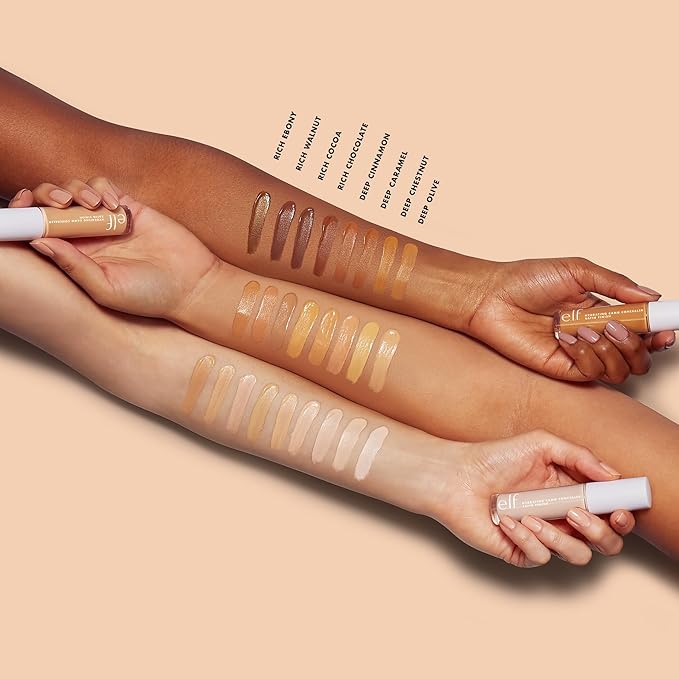 e.l.f. Hydrating Camo Concealer, Covers Blemishes & Under-Eye Circles, Full-Coverage & Delivers A Satin Finish, Vegan & Cruelty-Free, Rich Ebony