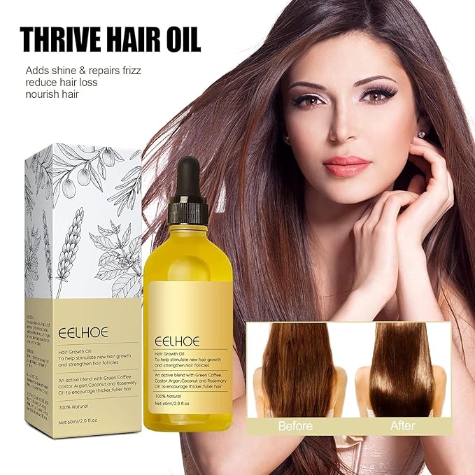 Rosemary Hair Growth Oil for Dry, Damaged & Thin Hair, Nourishing Unisex Formula (3 x 60ml)