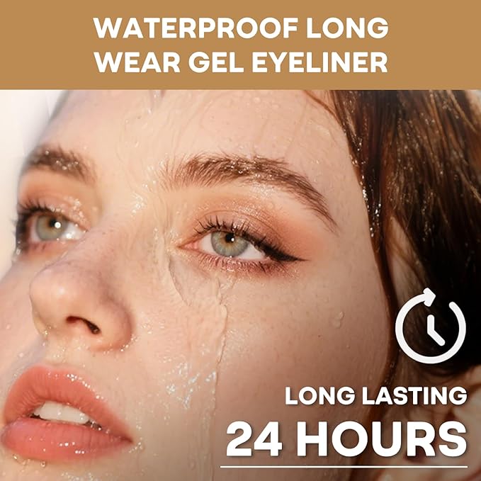 EverGlider 4-Color Gel Eyeliner Pencil Set – Black Brown Silver Grey Waterproof Eye Liner Crayons, Smooth Long Wear Formula for Natural or Smokey Makeup (01#+02#+03#+04#)