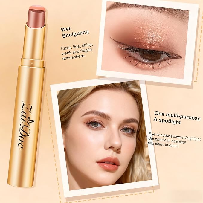 3 Color Eyeshadow Stick, Long Lasting & Waterproof Creamy Eye Shadow, with Vitamin E Makeup for Day & Night Look, caffeine orange, 1.13 Oz (caffeine orange)