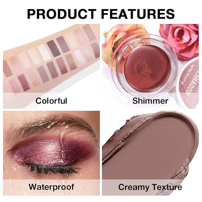 Kaely Single Cream Eyeshadow Pot, Stone Matte Eye Shadow for Older Women High Pigmented Waterproof, Natural Eyeshadow Palette Makeup Brightener, sombras en crema para ojos, Blendable, 22