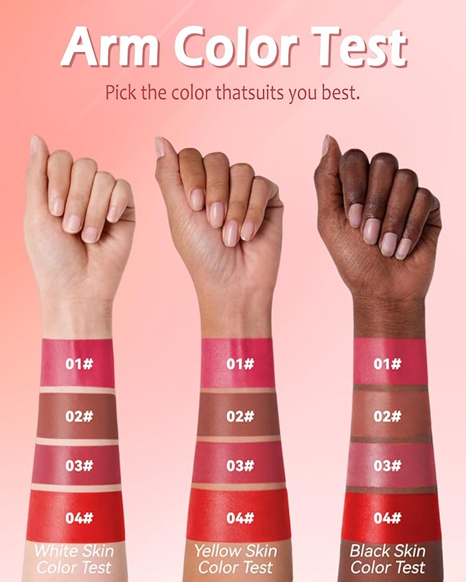 Lip Stain Liner Pen Set-4 Pcs Hydrating Lip Stain Lip Liner Pencil Kit,Longlasting Waterproof Smudgeproof Matte Color Look,Precise Chisel Tip Smooth,Christmas Makeup Gift Kit for Women Girl