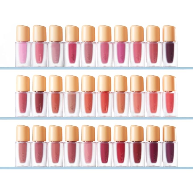 Laka Fruity Glam Lip Tint Mini, Glowing Lip Stain with Wide Color Spectrum, Hydrating & Lightweight Texture, Long-Lasting Bold Stain, Non-Sticky, Vegan, K-Beauty (#140 Scoop)
