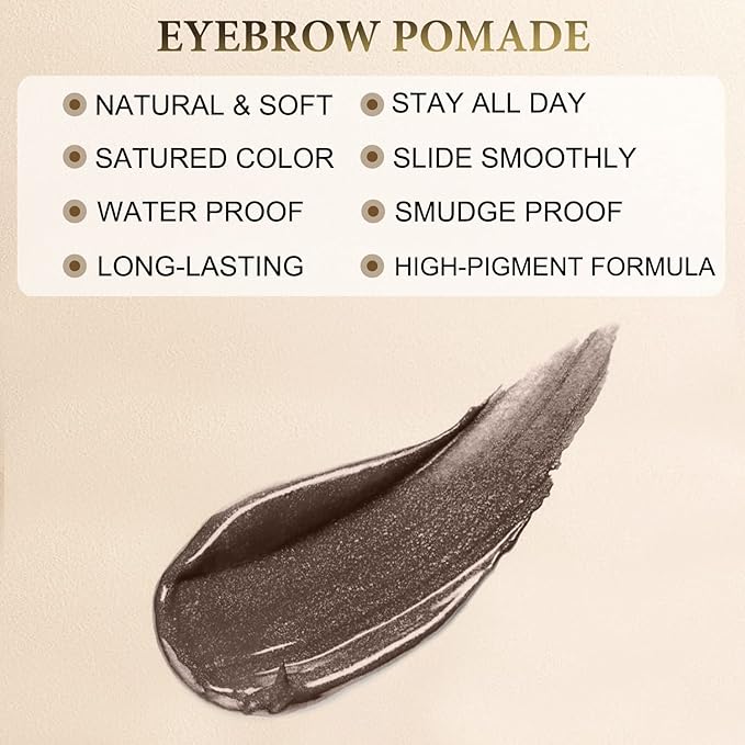 LAVONE Makeup Kit With Eyebrow Stamp Pencil, Waterproof Brow Pencil & Pomade, Eyeliner, Dual-ended Eyebrow Brush, Dark Brown