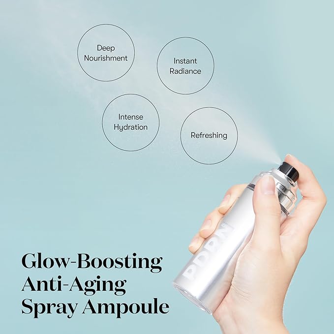 VT COSMETICS PDRN Glow Ampoule, PDRN Facial Mist, Deep Hydration Spray Serum, Vegan Skin Care, Light-weight Face Moisturizer, Plumping Effect, Fragrance-Free, Korean SkinCare (3.38 fl oz / 100 ml)