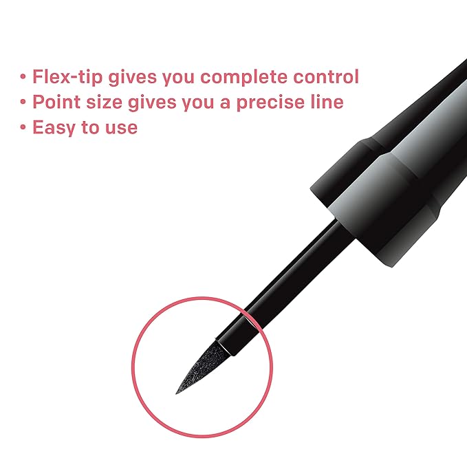 Almay Liquid Eyeliner, Waterproof, Fade-Proof Eye Makeup, Easy-to-Apply Liner Brush, Stocking Stuffer for Women, 222 Brown