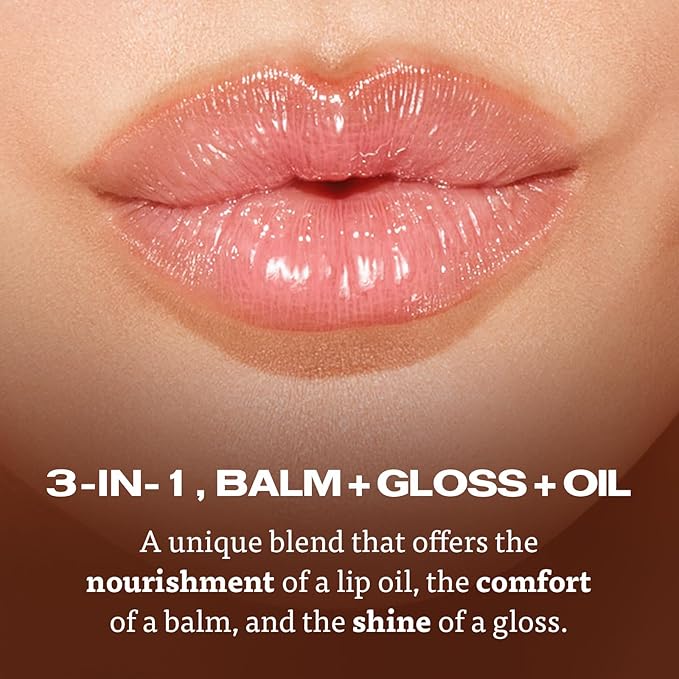 Sacheu Lip Elixir Nourishing and Hydrating Lipgloss — Moisturizing Plumping Lip Gloss Enriched with Collagen, Non-Sticky Lip Color Smooth High-Shine Finish, Vegan & Cruelty-Free, Bunny Ear (Clear)