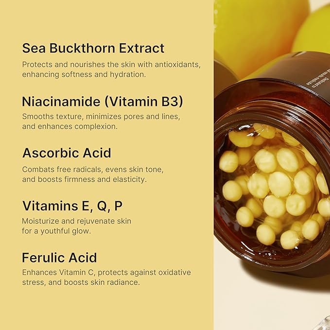 medicube Deep Vitamin C Golden Capsule Face Moisturizer - Liposome Capsules For Wrinkles, Skin Radiance - Transparent Gel for Glow Hydration - Korean Skin Care 1.94 oz