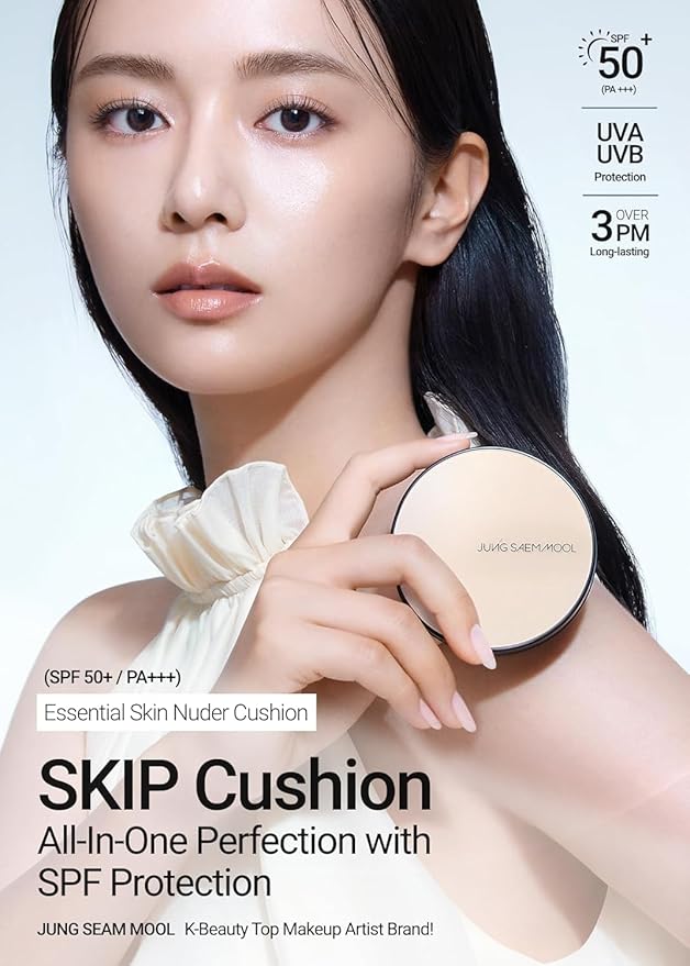 JUNG SAEM MOOL [ SPF ] Essential Skin Nuder Cushion (17 Fair Pink) | Refill Not Included (0.49 Fl Oz) | SPF50 Broad Spectrum | Natural Finish | Makeup Artist Brand