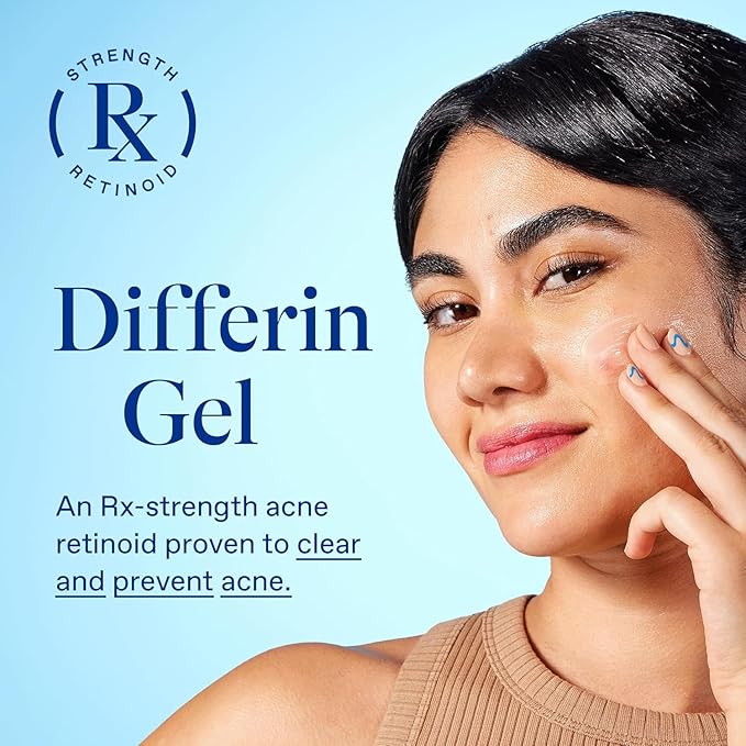 Differin Acne Treatment Gel, 60 Day Supply, Retinoid Treatment for Face with 0.1% Adapalene, Gentle Skin Care for Acne Prone Sensitive Skin, 15g Tube (Pack of 2) (Packaging May Vary)