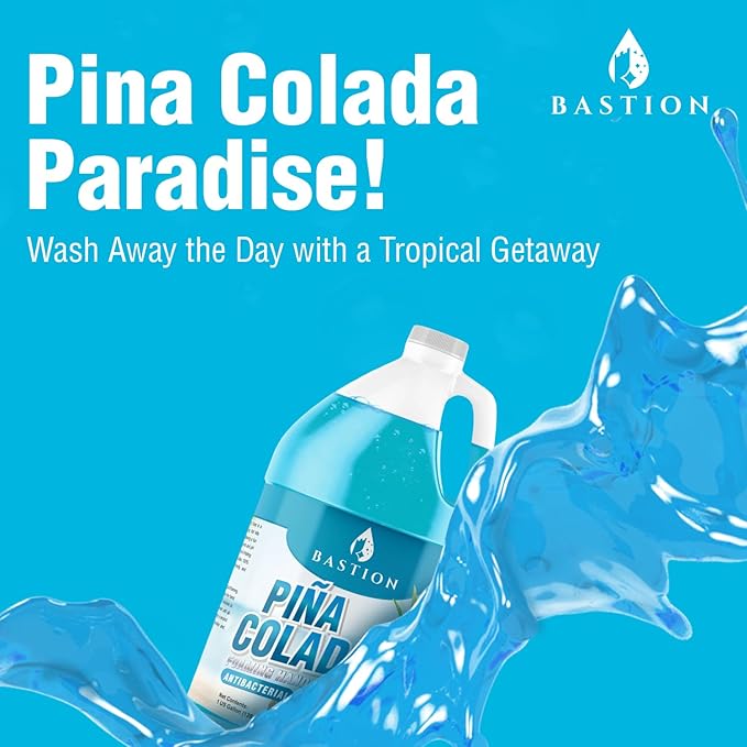 Bastion Foaming Antibacterial Hand Soap: Pina Colada Scented Refill 4 GallonS (512 oz) Bulk Hand Wash