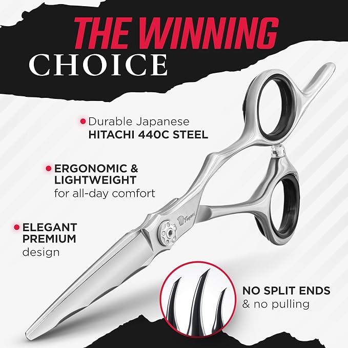 Fagaci Professional Hair Cutting Scissors 6” Japanese Steel for Ultra-Precise Cuts, Razor Sharp Blades Hair Scissors for Women & Men, Extreme Durability Hair Shears, Hair Cutting Barber Scissors
