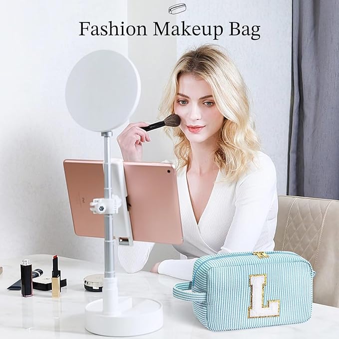 YOOLIFE Birthday Gifts for Mom, Mom Gifts from Daughter, Mother In Law Gifts, Mama Gift Idea, Personalized Gifts for Women, Initial Makeup Bag for Women C