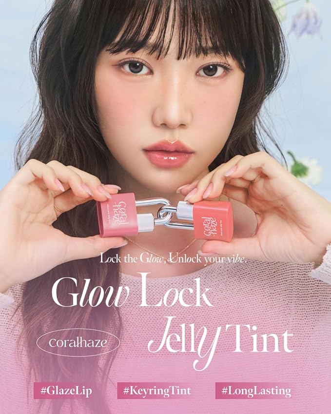CORLAHAZE Glow Lock Jelly Tint 104 Caramel 4g, Hydrating Jelly Glow Lip Stain, Glass-Like Shine Lip Gloss, Long-Lasting Color, Moisturizing Lip Enhancer, Collectible Lock-Shaped Design, Korean Makeup