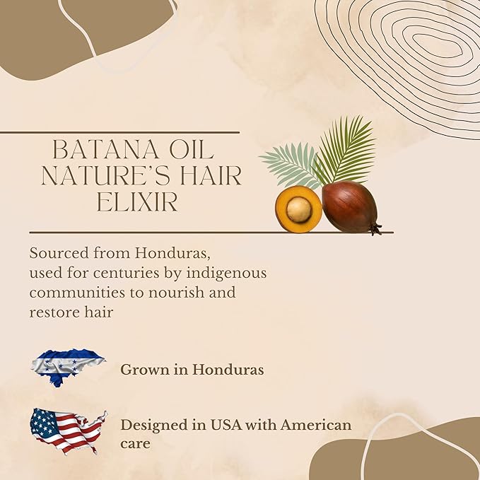 Batana Oil hair Serum - Leave-in No Rinse Treatment for Deep Hydration & Nourishment,Frizz Control, Split End Repair, adds Shine, Ideal Solution for Damaged & Dry Hair, (3.4 fl oz)
