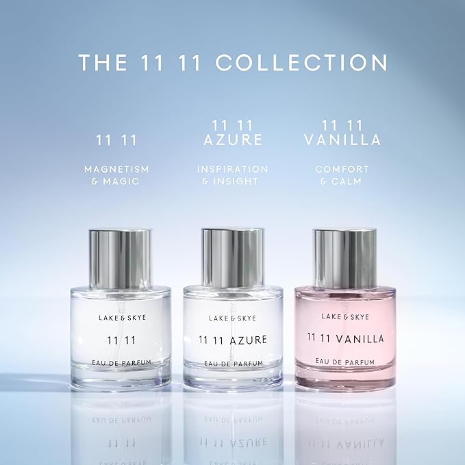 Lake & Skye 11 11 Eau de Parfum Spray, Long Lasting Fragrance, 1.7 fl oz (50 ml) - Sheer & Uplifting Scent, Skin Musk