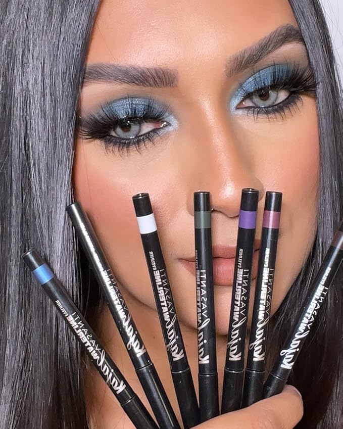 VASANTI Kajal Waterline Eyeliner Pencil - Long-lasting, Waterproof, Smudge-proof, Safe for Sensitive Eyes, Waterline Eye Liner - Opthalmologist Approved and Tested (Midnight Green)
