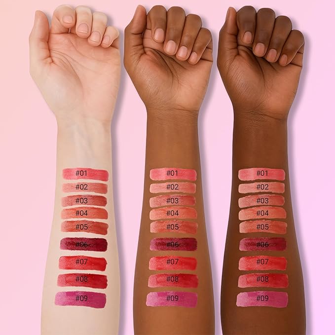 Erinde Lips Staining Lip Oil, Glossy Lip Stain, Long-Lasting Lightweight Lip Staining Oil, Moisturizing Plumping Hydrating Glossy Lip Tint, Vegan & Cruelty-Free, 01