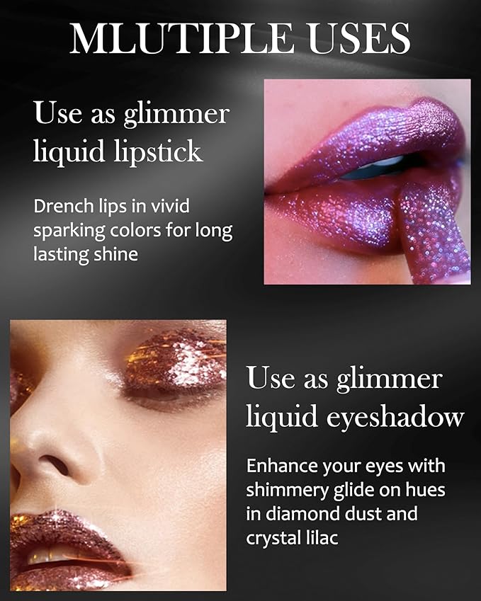 Diamond Glitter Matte Lipstick,Pink Shiny Lip Gloss Lip Tint Stain,Sparkling High Pigment Longlasting Waterproof Non-Stick Cup Lipgloss Lipstick,Shimmer Tinted Lip Blam Lipstain for Women Makeup-05
