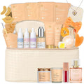 Christmas Gifts for Women, Orange 33 Pcs Facial Kit, Skin Care Gift Set, Self-Care Kit, Spa & Bath & Body Basket Gift, Beauty Bag Set, Collagen Gel Mask, Pampering Kit, Birthday Gift, Mother Day