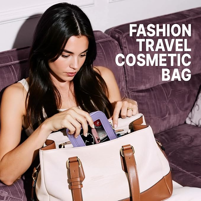 Small Clear Makeup Bag Travel Cosmetic Case, Portable Make Up Organizer Traveling Compact Car Bag for Essentials Transparent Toiletry Bag with Zipper