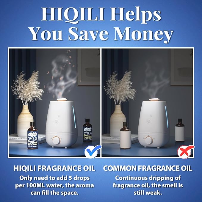 HIQILI Sunshine Coconut Fragrance Oil 100ml for Diffuser Car Freshies, Clean Fresh Scent for Candle Making Soap Laundry 3.38 Fl Oz