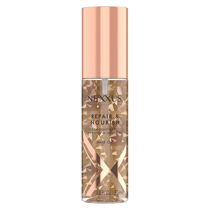 Nexxus Ultra Lightweight Hair Oil Repair & Nourish for Intense Nourishment with StyleProtect Technology & Rose of Jericho Oil 3.3 oz
