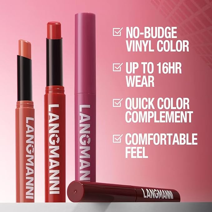 Matte Lipstick For Women Girls 24Hr Wear Waterproof Long Lasting Hypoallergenic Lipsticks - Lightweight Non-Drying, Fade-Resistant Formula 12 Trendy Colors for Daily Use Vegan & Cruelty-Free 07