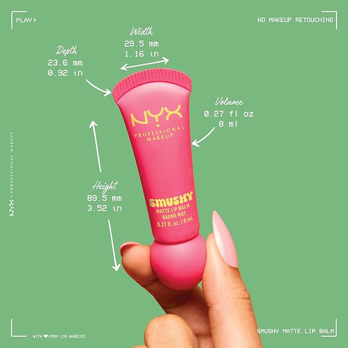 NYX PROFESSIONAL MAKEUP Smushy Matte Lip Balm, Tinted Lip Moisturizer with Soft, Matte Finish - Silly Sippin' (Deep Purple)