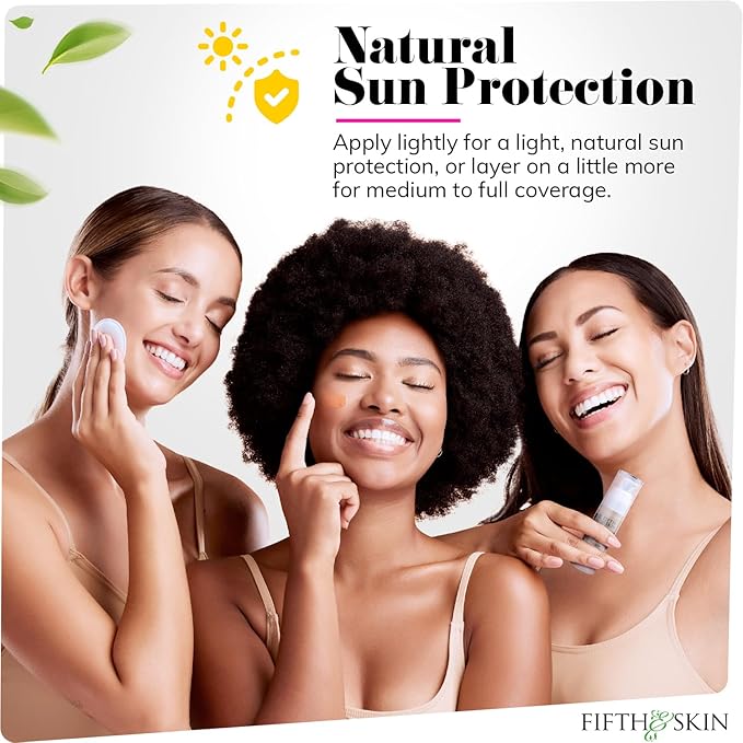 Fifth & Skin: Better’n Ur Skin Liquid Foundation (SOFT BEIGE) - Natural, Organic, Vegan, Cruelty-Free - Gluten-Free Beauty with Buildable Coverage and Palm-Free Luxury - 1 oz