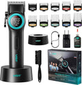 VGR 001 Professional Hair Clippers for Men, Cordless Barber Clippers for Hair Cutting, Carbon Steel Blade Hair Trimmers for Barbers, 9000RPM, LED Display, Black