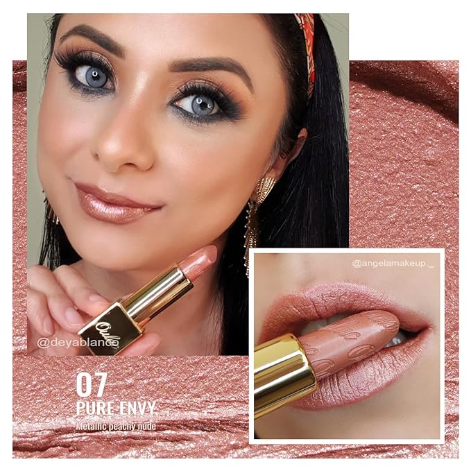 Oulac Lipstick & Lipliner Set 3PCS High Impact Lipcolor with Moisturizing Formula, Vegan Beauty, Full-Coverage Lip Color, Gift Lipstick for Women, LL01+07+13