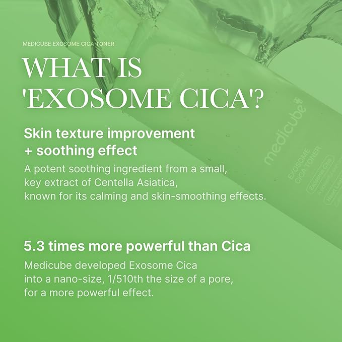 Medicube Exosome Cica Toner | Daily Soothing Toner With Exosome Cica, Heartleaf, Tea Tree, 12 Kinds of Cica | Low Irritation, Sebum care Korean Skin Care, for Stressed Skin (210ml / 7.10 fl.oz.)