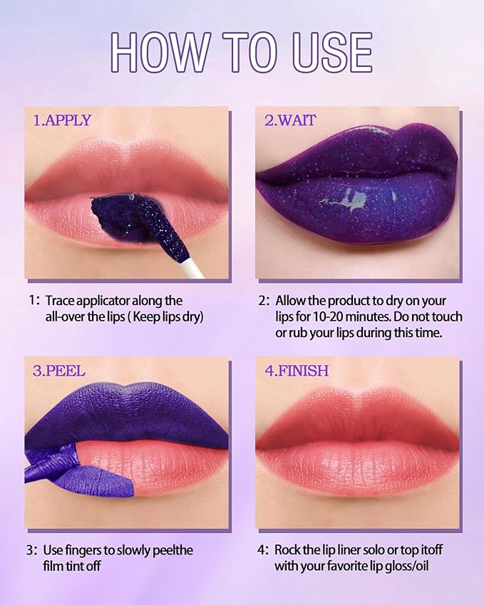 Lip Stain Peel Off, Waterproof Long Lasting Qiciy Tattoo Lip Gloss Color Peel Off Lips Tint Stain, Transfer-Proof Matte Tinted Lips Liner, High Pigmented Tattoo Lipstick Makeup Gifts for Women-04 Red