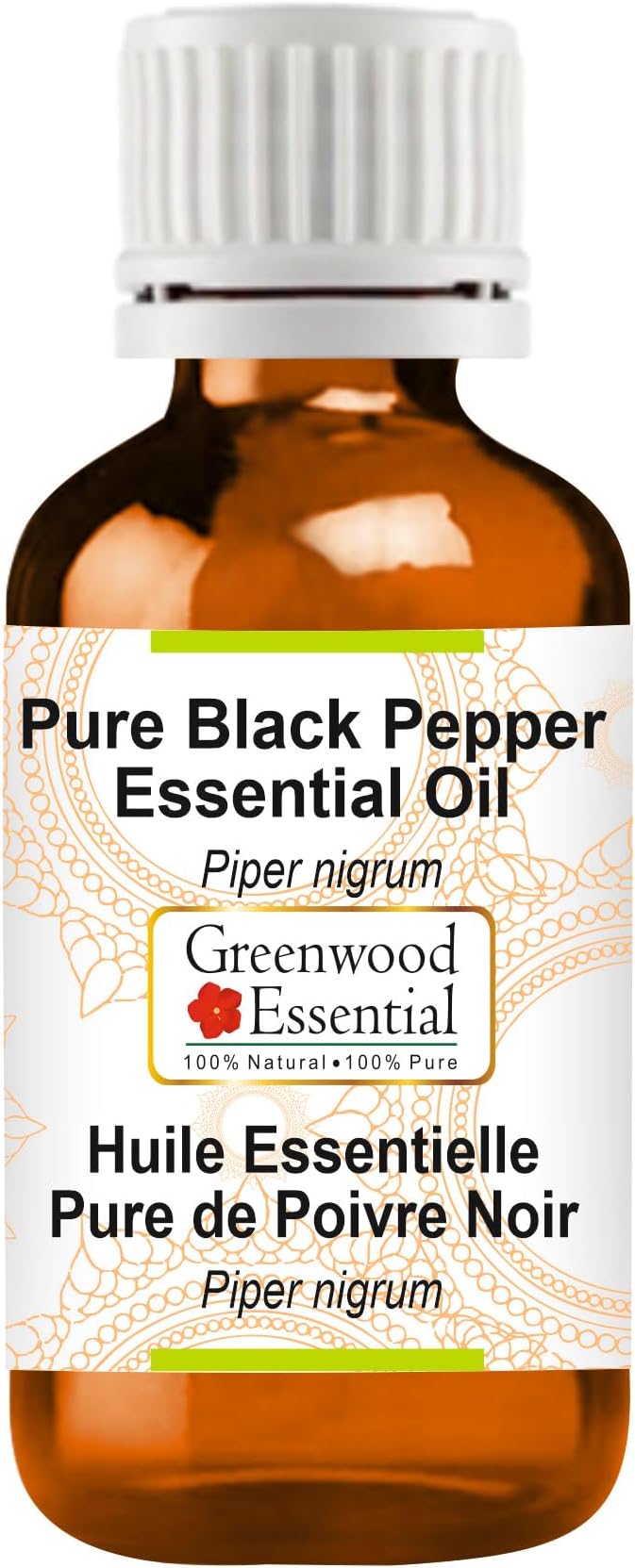 Greenwood Essential Pure Black Pepper Essential Oil (Piper nigrum Steam Distilled 30ml (1.01 oz)