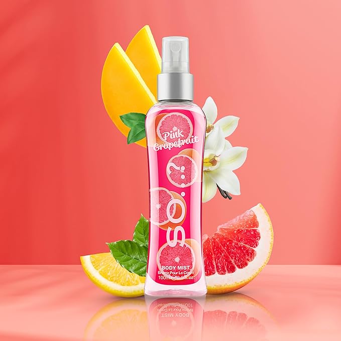 So...? Pink Grapefruit Body Mist for Women - 3.5 oz Body Mist - Pack of 3