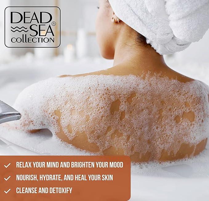 Dead Sea Collection Bubble Bath with Coconut for Women and Men - Coconut Oil and Pure Dead Sea Minerals - Nourishing and Moisturizing Skin - Pack of 2 (67.6 fl.oz)
