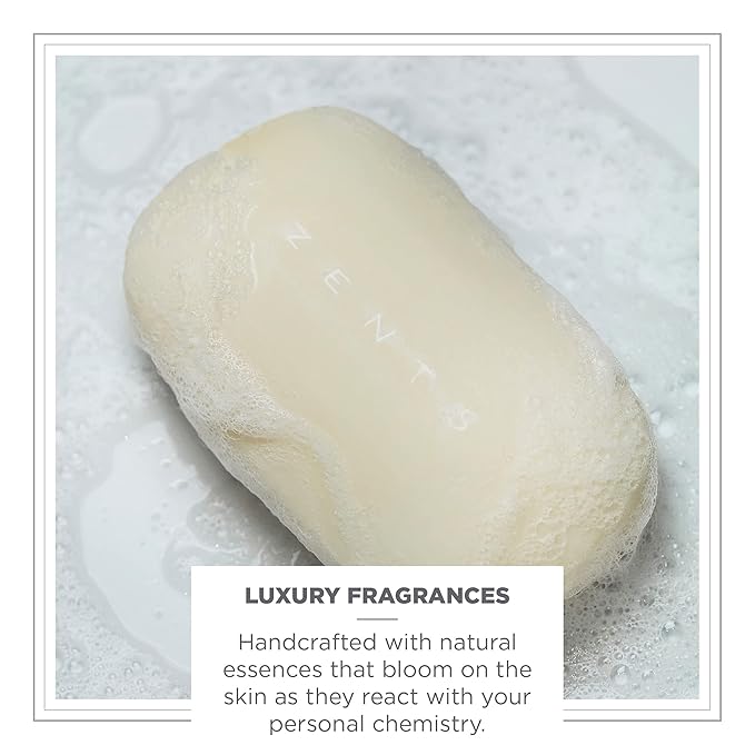 Zents Triple-Milled Luxe Bar Soap (Oolong Fragrance) | Moisturizing Soap with Organic Shea Butter | Gentle Hand & Body Wash | Nourishes & Softens Skin | 5.7 oz